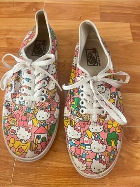 Vans Pink Hello Kitty Canvas Lace-Up Sneakers